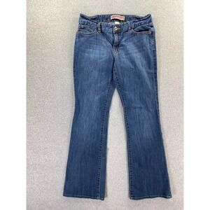 Gap Jeans Women's 8R Blue Curvy Flare Wide Leg Whiskered Denim Cotton Blend